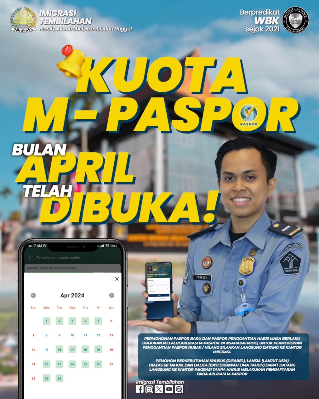 KUOTA M-PASPOR BULAN APRIL TELAH DIBUKA